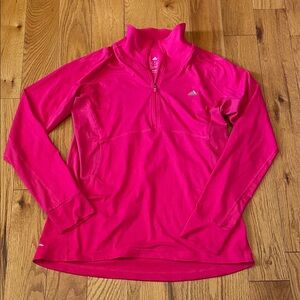 #21 Adidas woman’s Fuchsia Half-Zip Pullover Sz XL